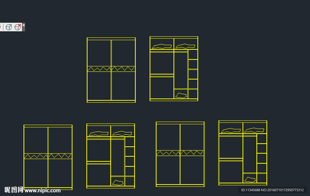板式衣柜 内部结构图 cad