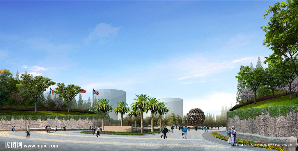 公园大广场景观建筑效果图