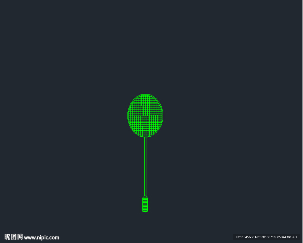 羽毛球拍 cad