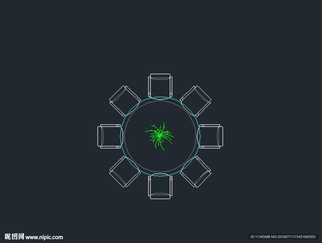 餐桌 平面图 cad