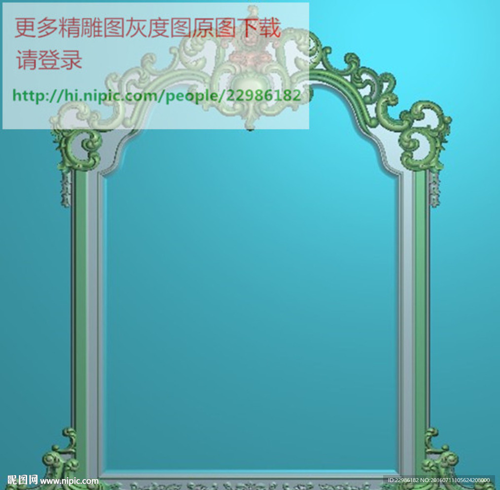 门花镜框花精雕图
