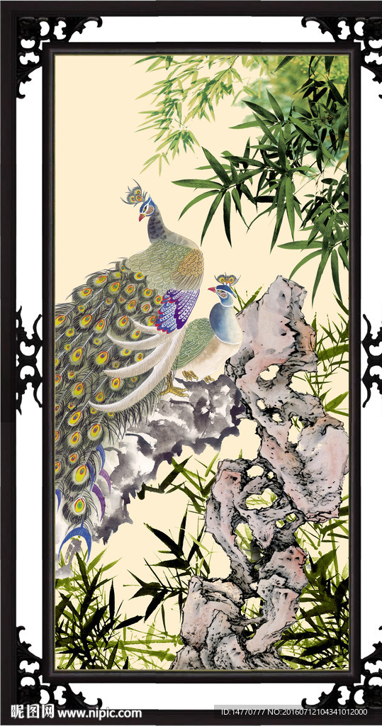 国画孔雀