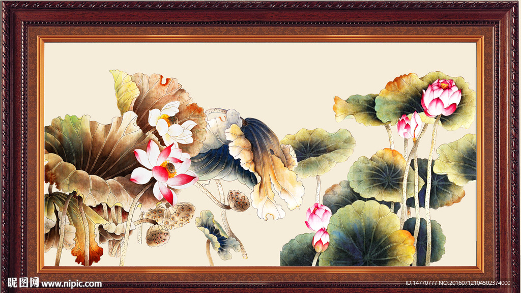 荷花装饰画