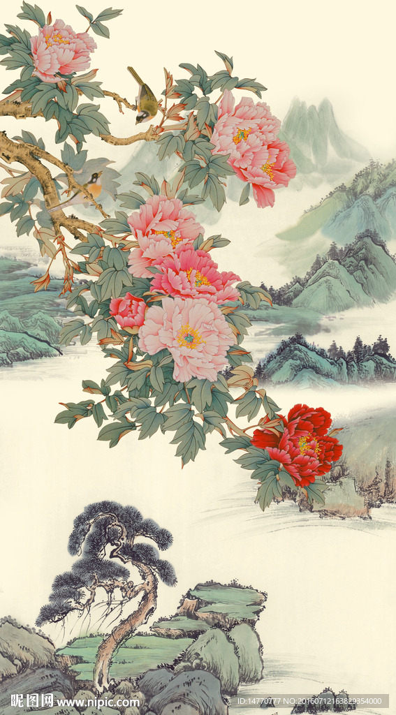 国画牡丹