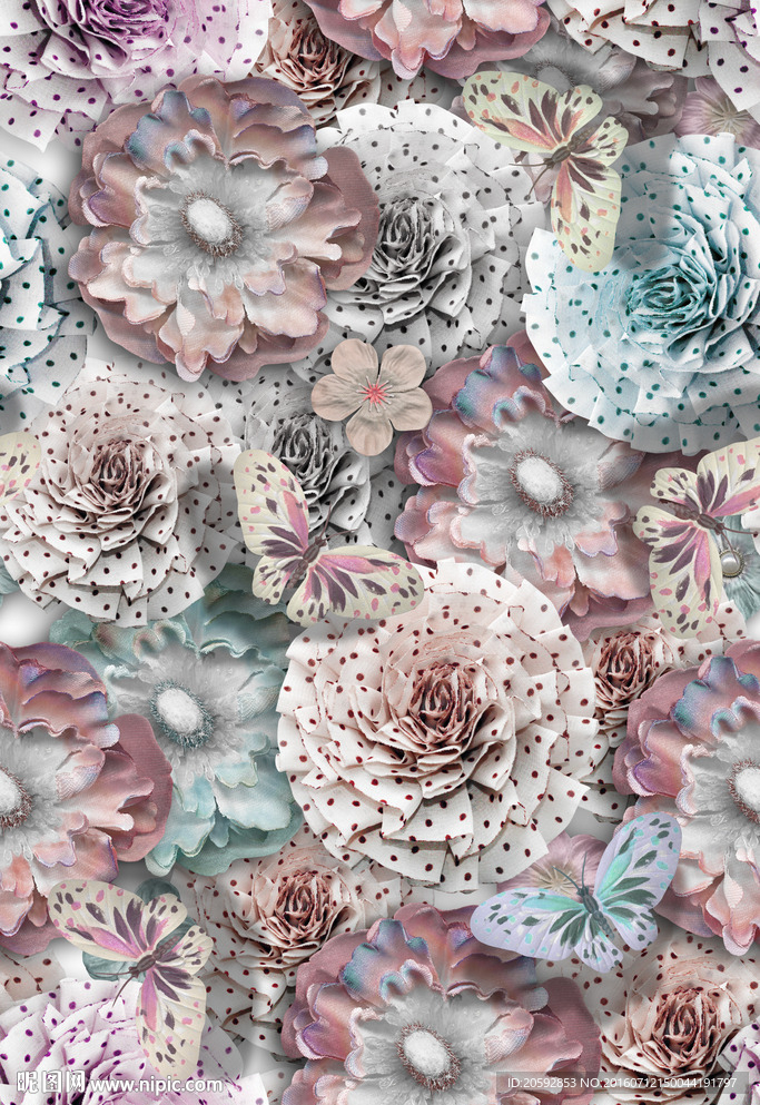 欧式剪贴花数码印花图案