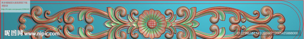 门上洋花精雕图