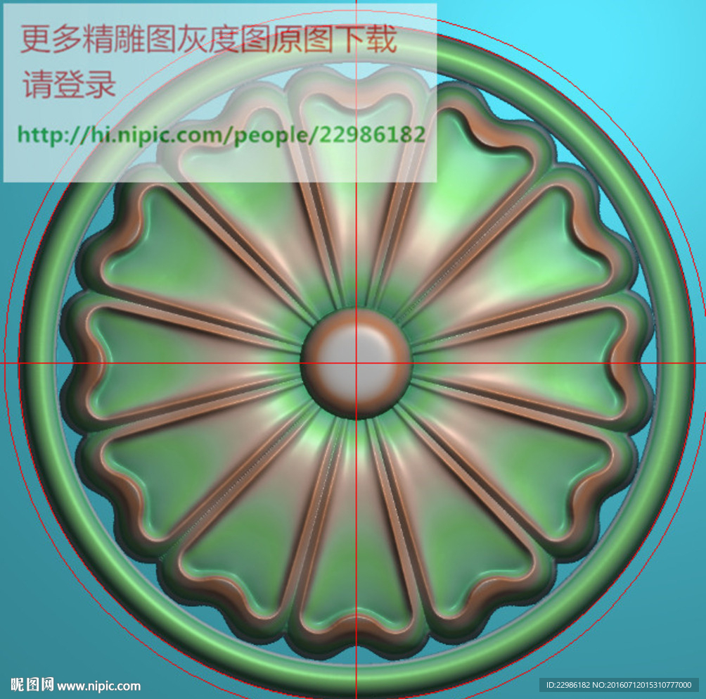 圆形洋花门上花精雕图