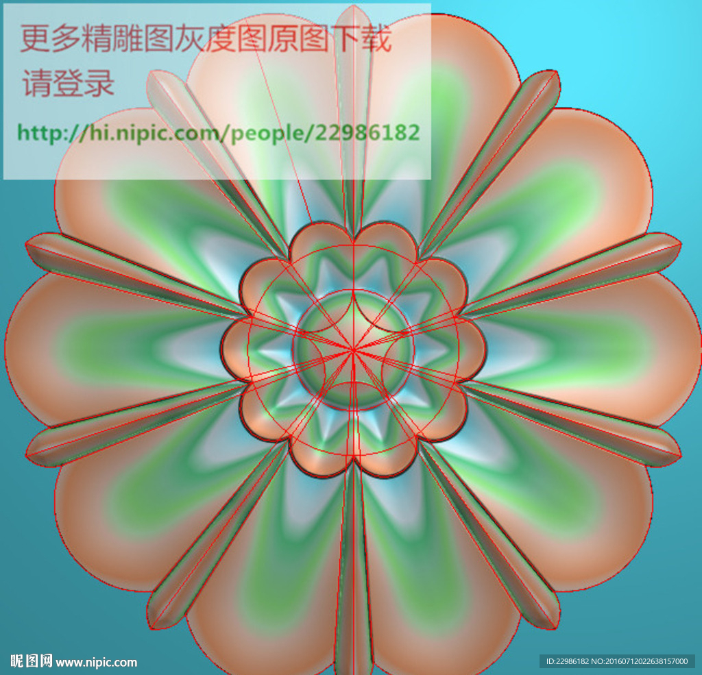 圆形洋花门上花精雕图