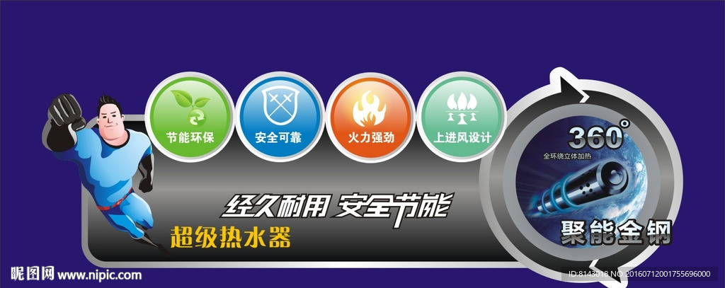 黑色热水器标贴