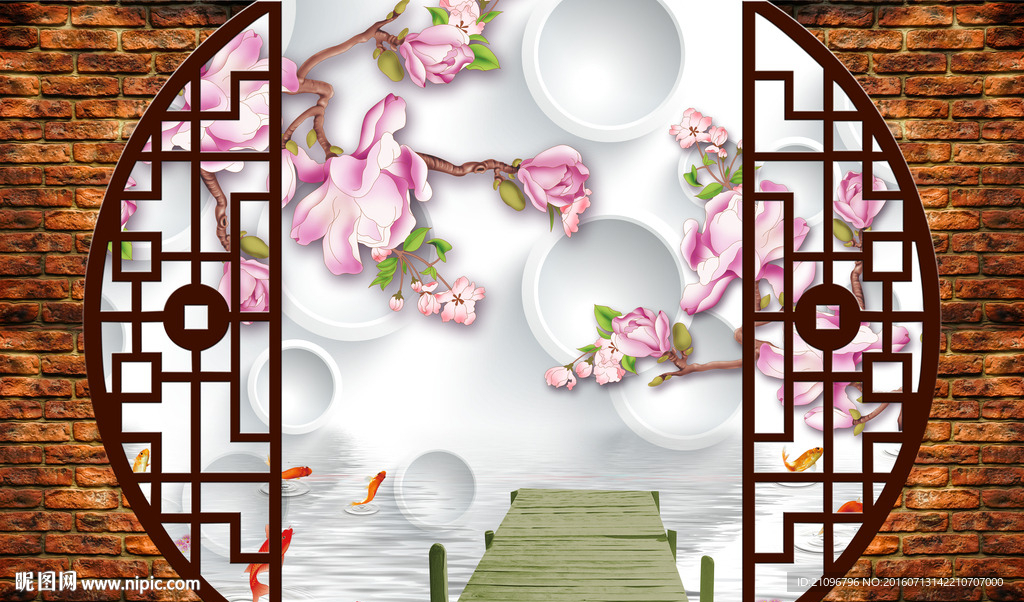 中式3d背景墙