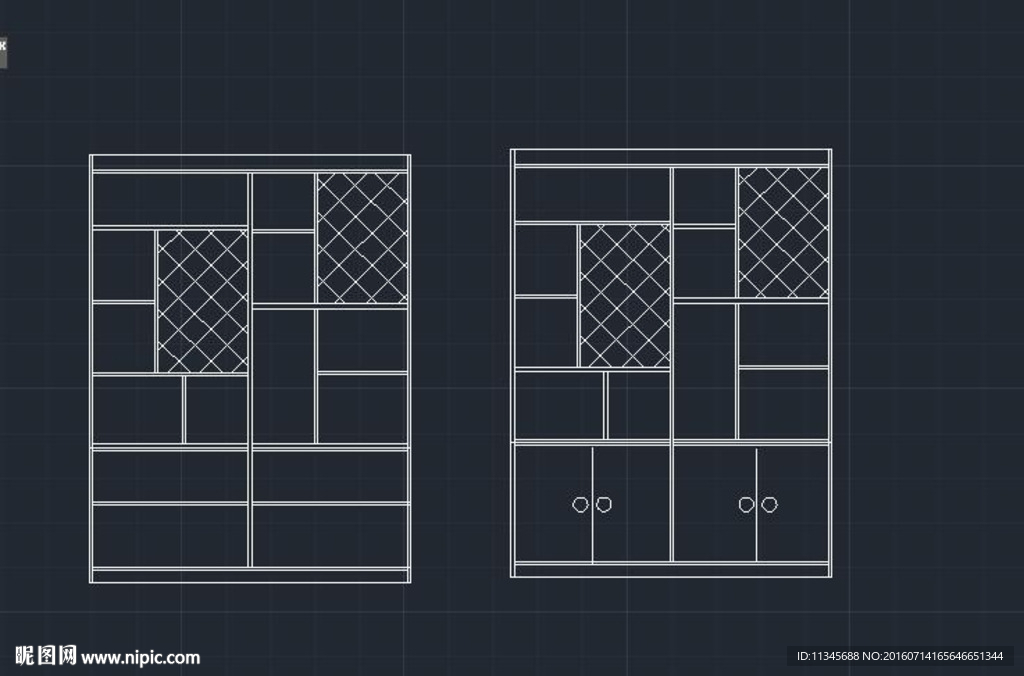 板式酒柜 cad