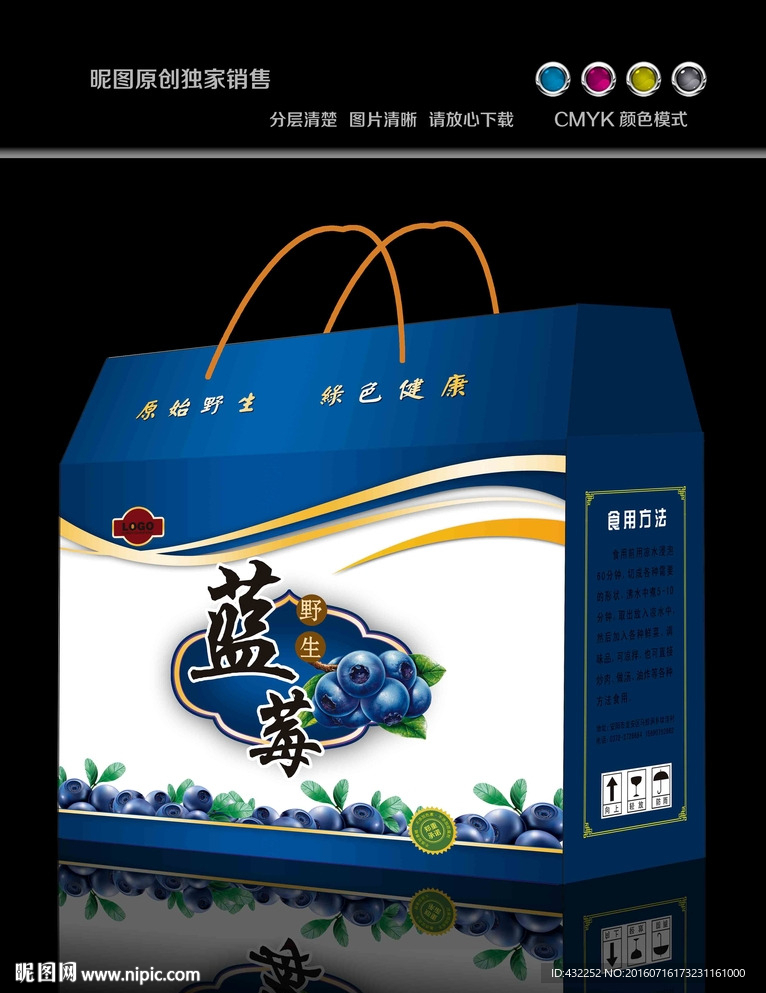 蓝莓包装展开图