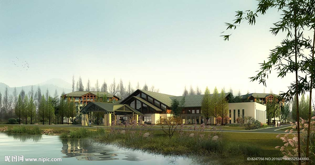 农家乐休闲区景观效果图