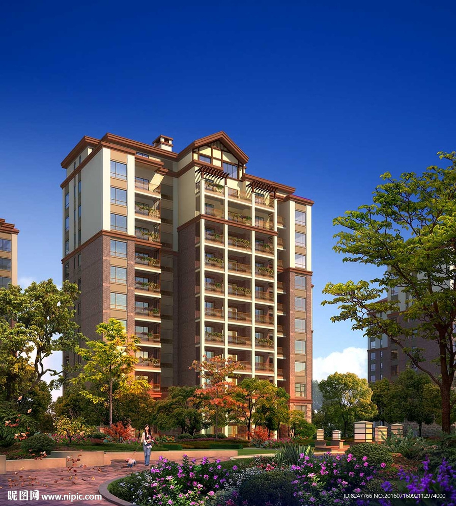 小区住宅门前景观效果图