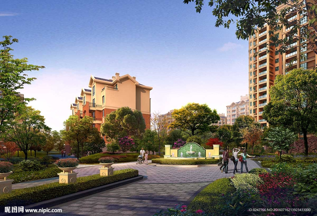 住宅小区花园景观效果图
