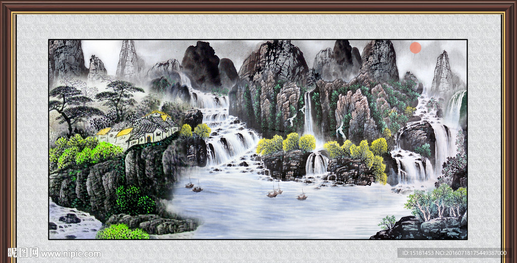 国画山水 财源滚滚