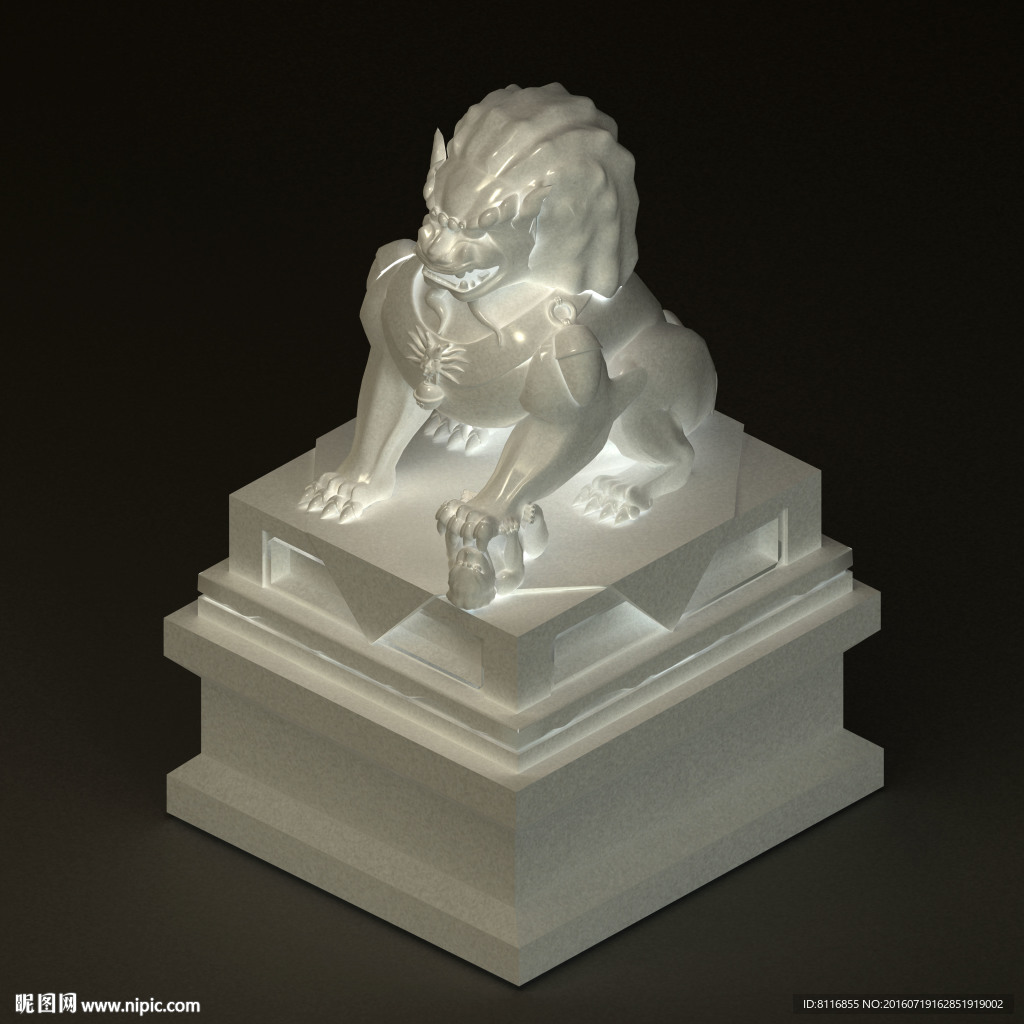 陶瓷汉白玉石狮神兽