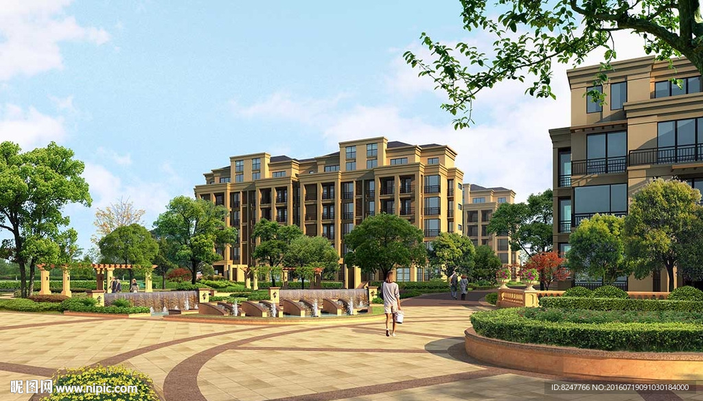 住宅前广场景观效果图