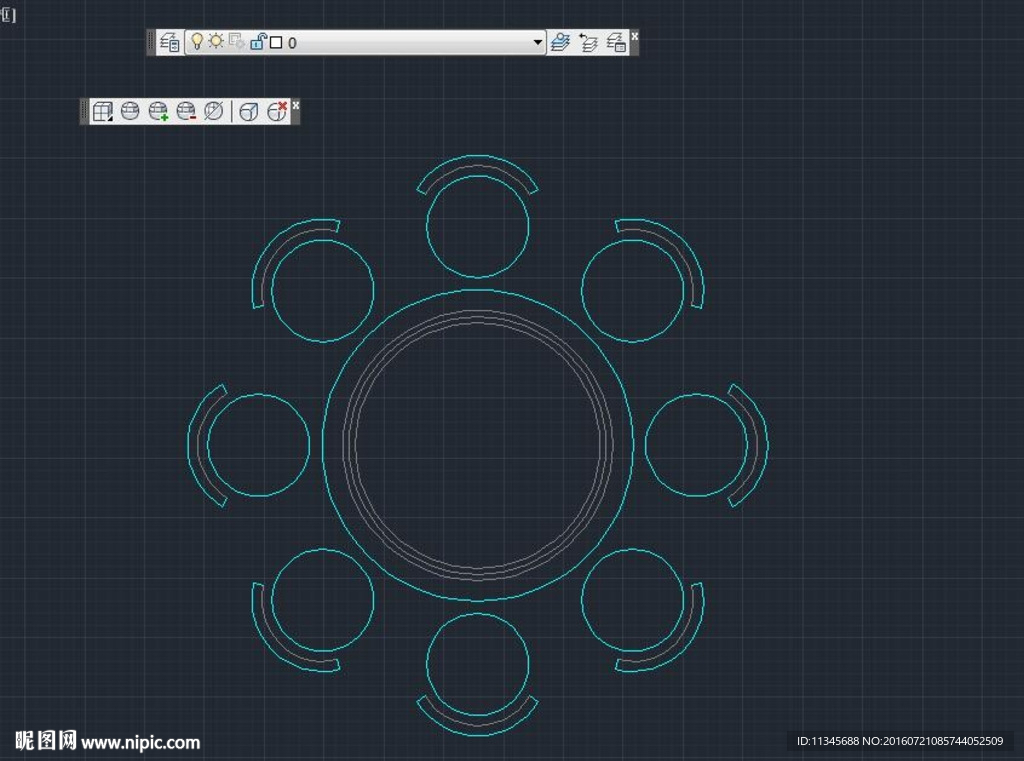 圆餐桌 cad