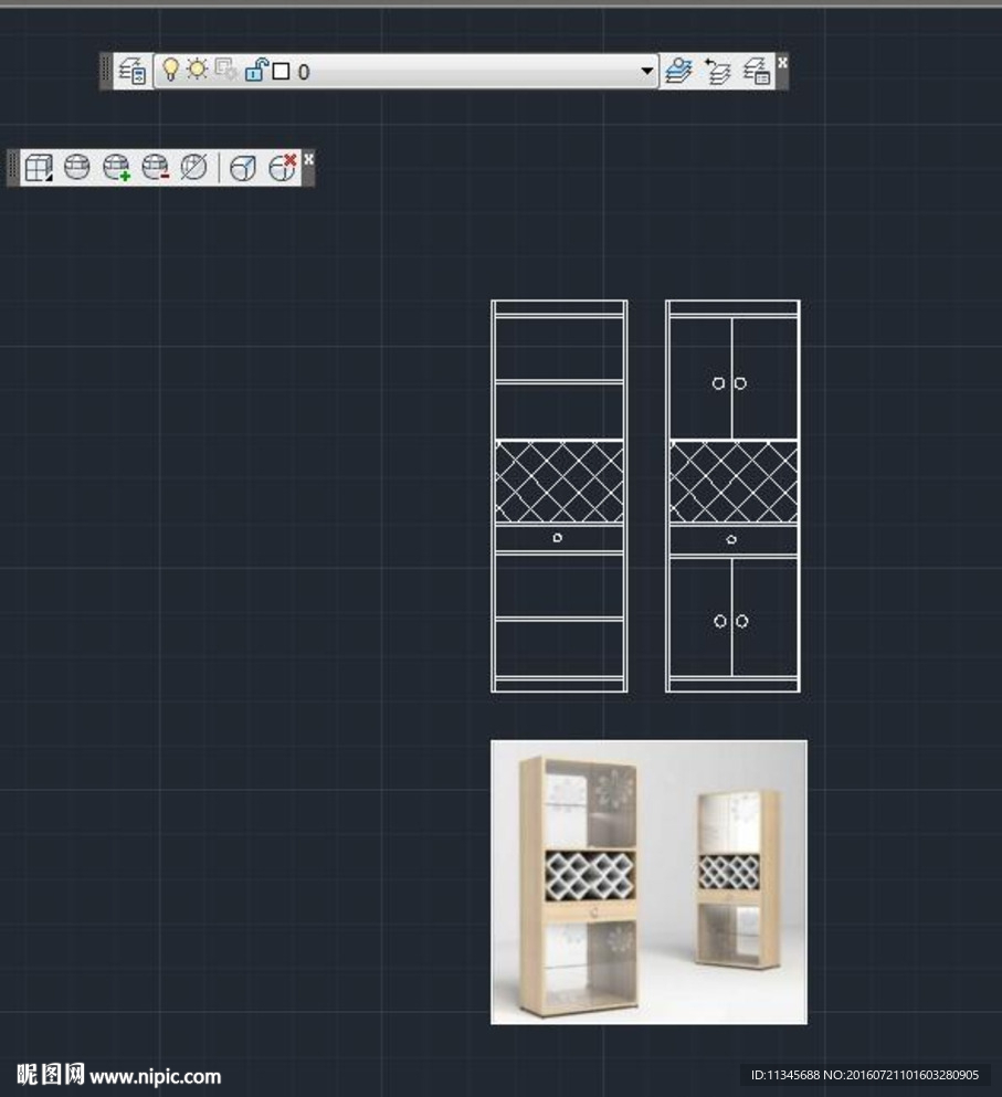 酒柜图片 cad