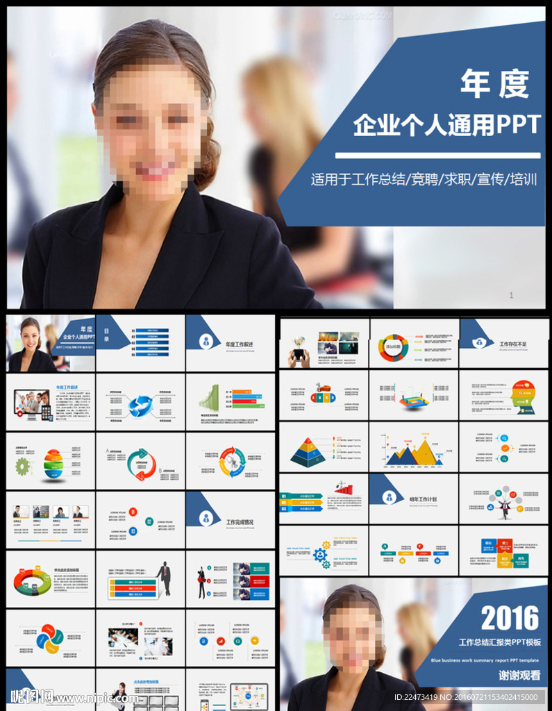 工作总结汇报述职竞聘通用PPT