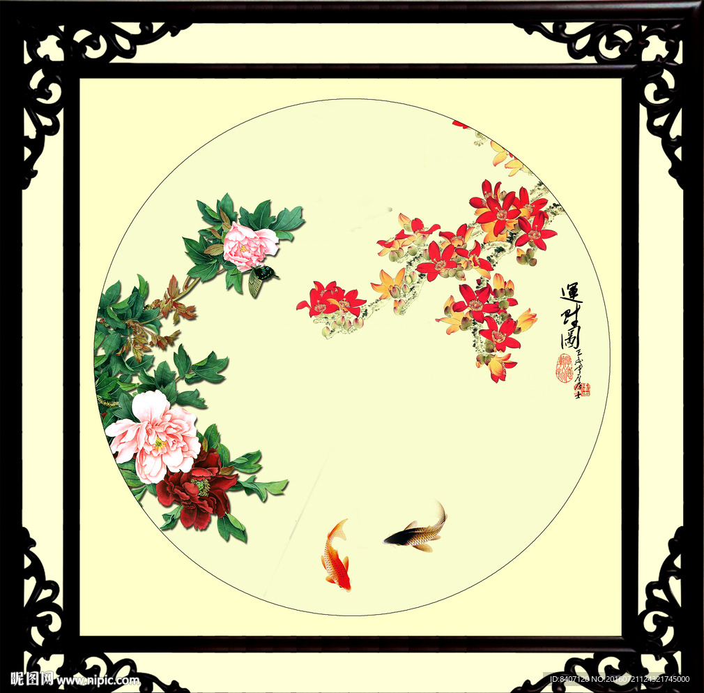 牡丹装饰画