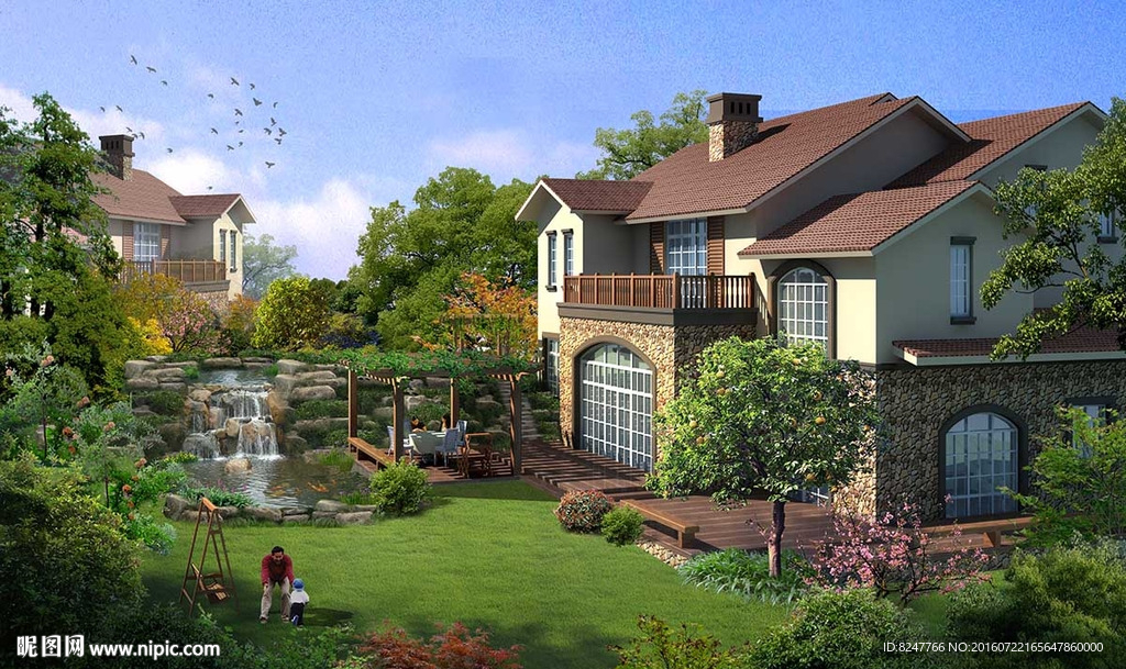 别墅后花园景观效果图