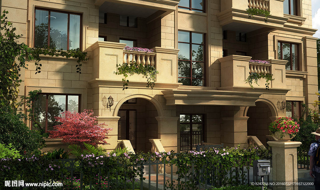 精致建筑进景景观效果图