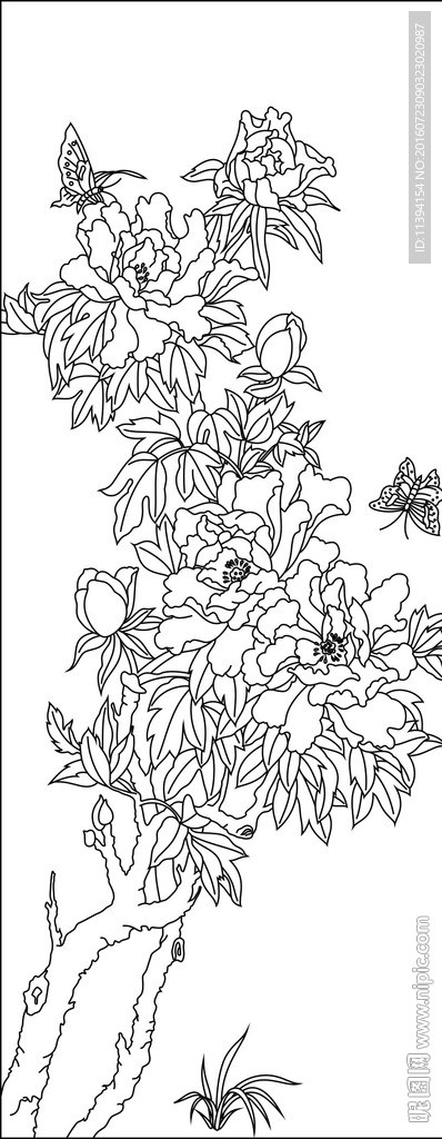 牡丹花雕刻
