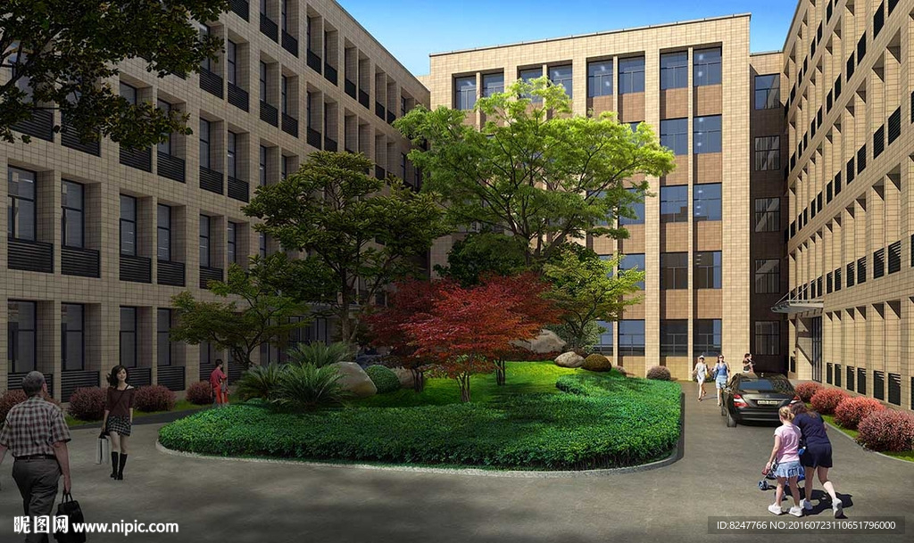 小区大花坛景观效果图