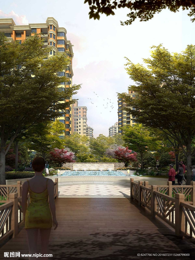 中轴休闲广场景观效果图