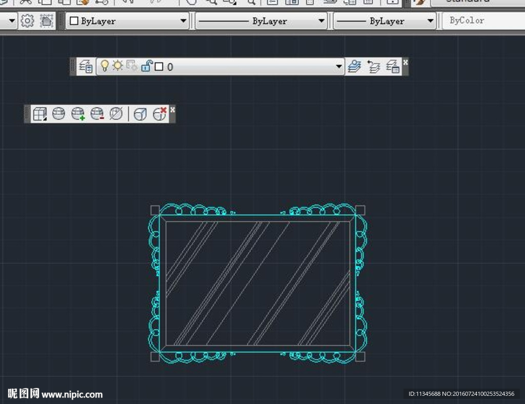 墙面镜 cad