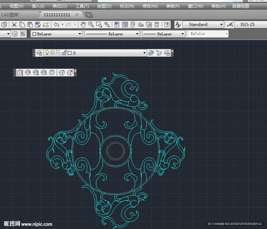 方孔铜钱 cad