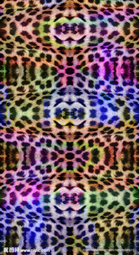 豹纹虎纹四方连续印花图案（合）