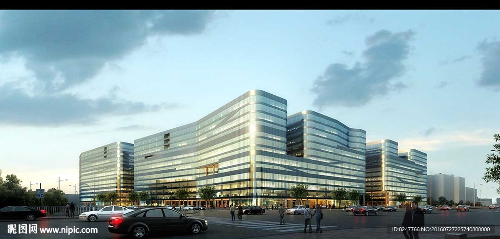 现代一体化购物美食一体化建筑效