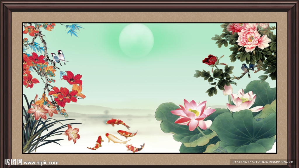 花鸟荷花