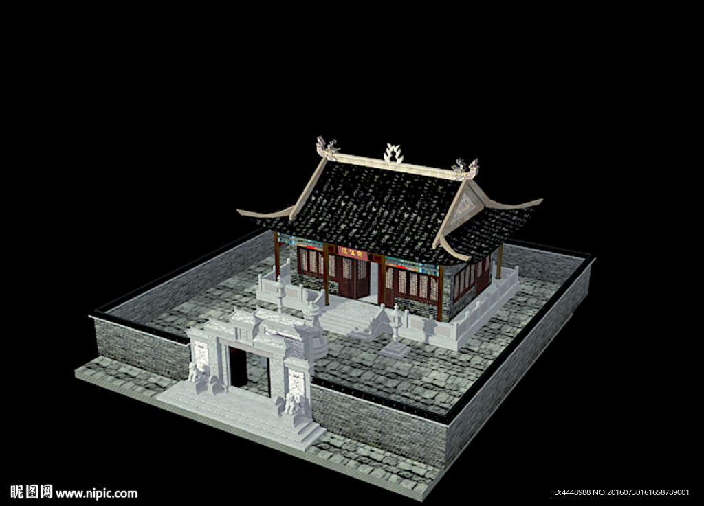 庙宇外观3d模型