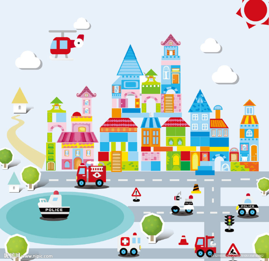 城市交通积木玩具