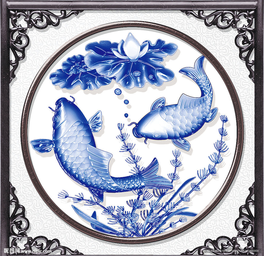 中国传统3d花卉装饰画