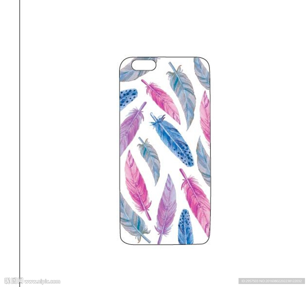 彩色羽毛手机壳