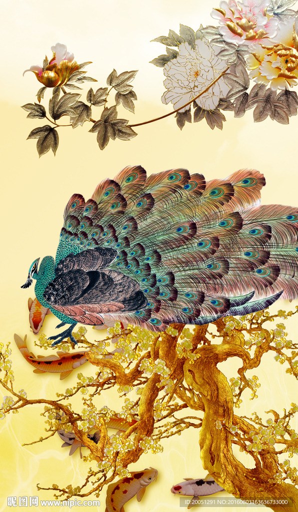 彩雕孔雀