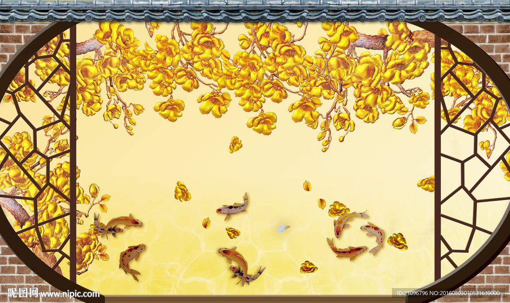 大型彩雕背景墙