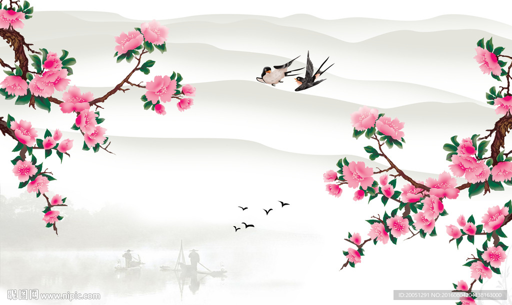 花鸟背景墙
