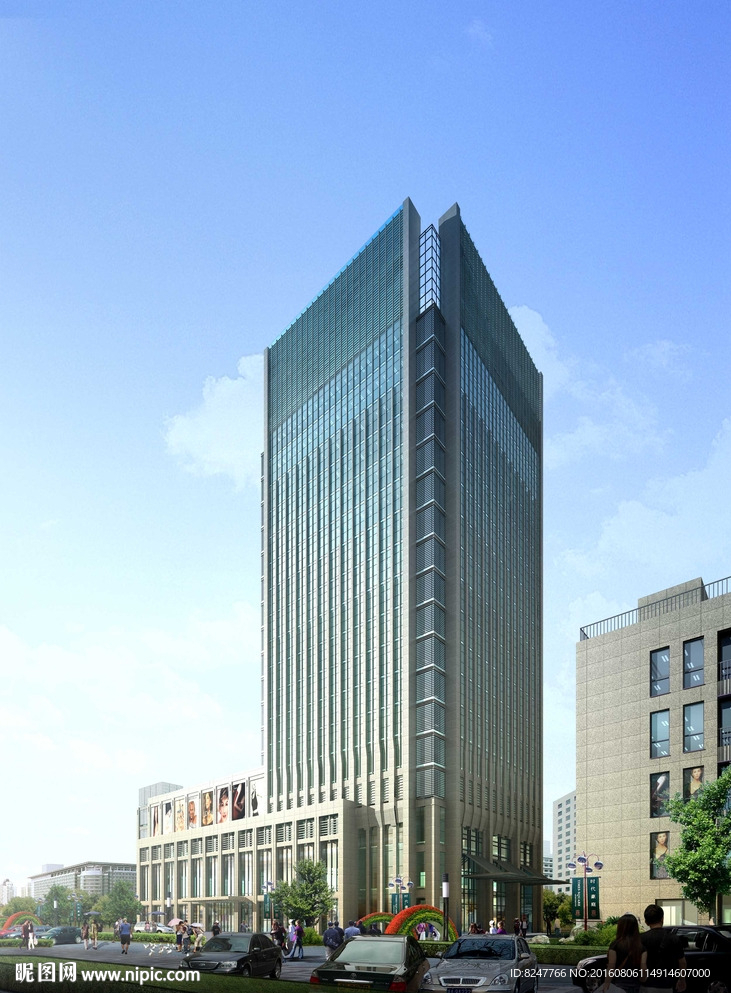 商务楼办公区建筑效果图