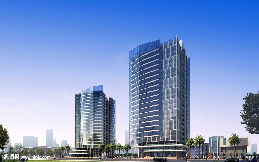 CBD商务办公中心建筑效果图
