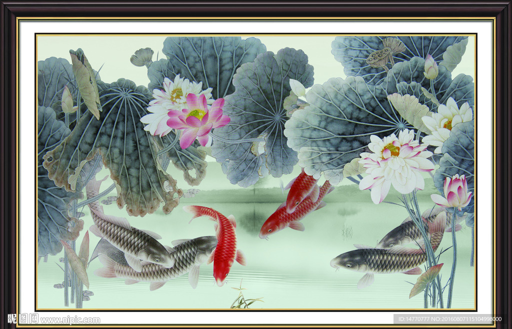 荷花水墨
