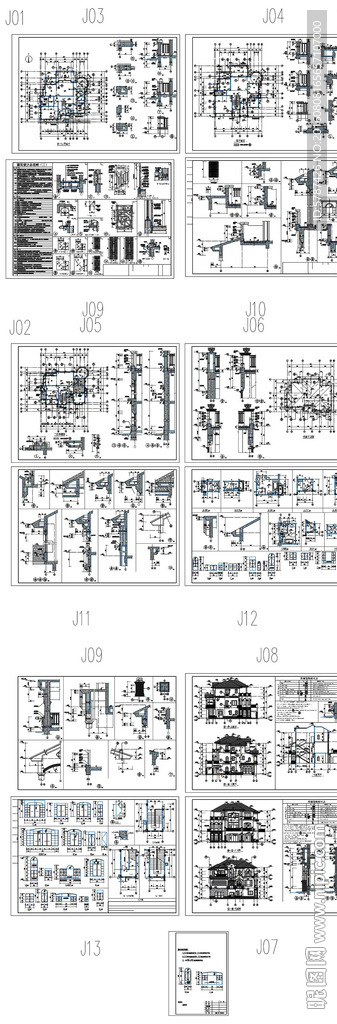 别墅住宅建筑大样图纸