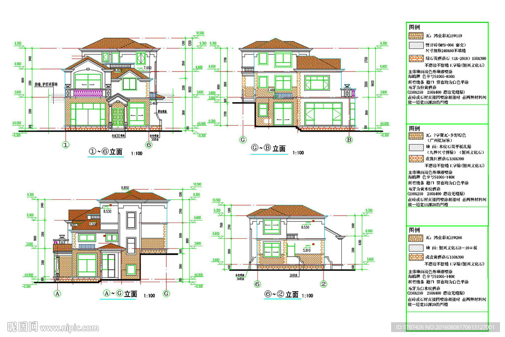 西式别墅设计CAD图纸