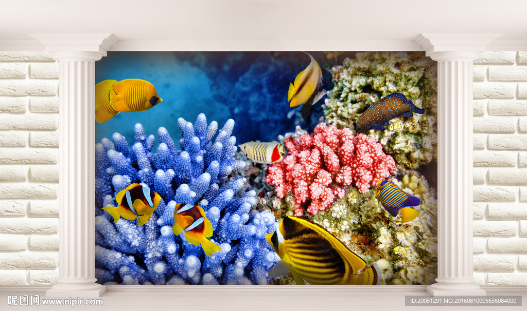 3d海底背景墙