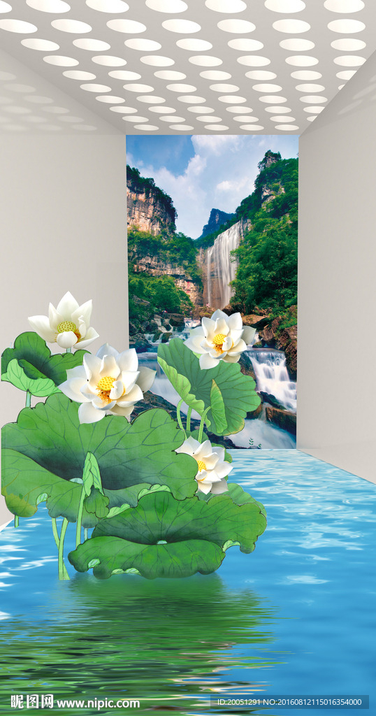 3d玄关背景墙 风景画